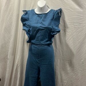 Fashion Nova Janis denim jumpsuit medium wash size 1X